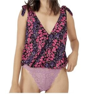 Intimately Free People Bodysuit Bare It All Pink Lace One Piece Bodysuit XS NWOT
